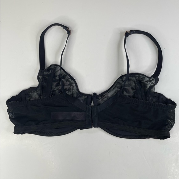 Savage x Fenty Black Unlined 3D Floral Bra Size 42D - Picture 2 of 7